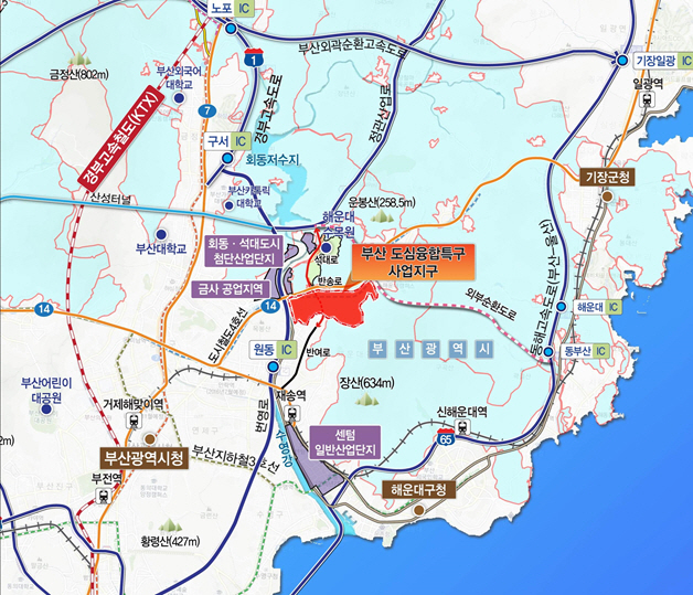 부산 센텀2지구, 도심융합특구 사업지..